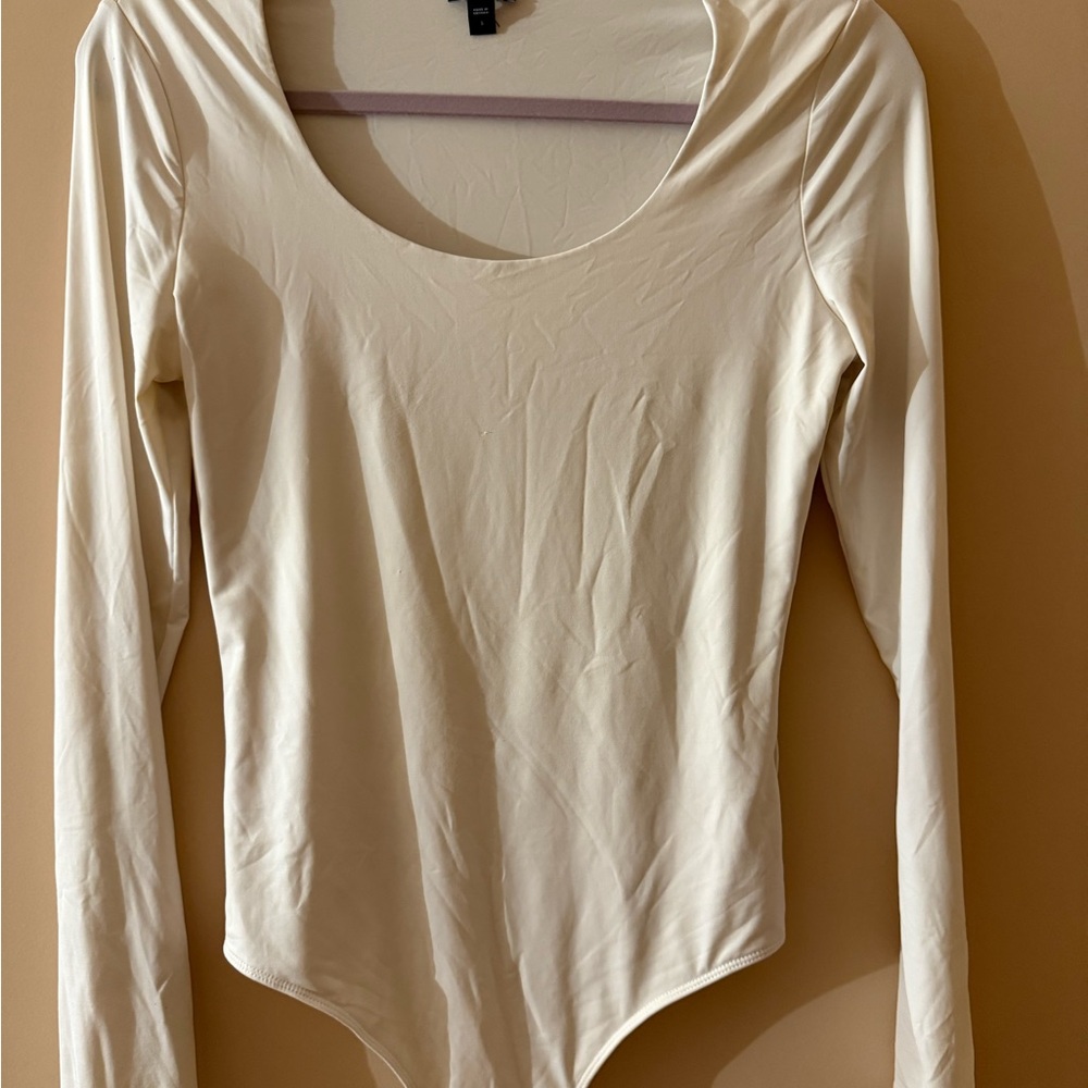 Express Cream Long Sleeve Bodysuit